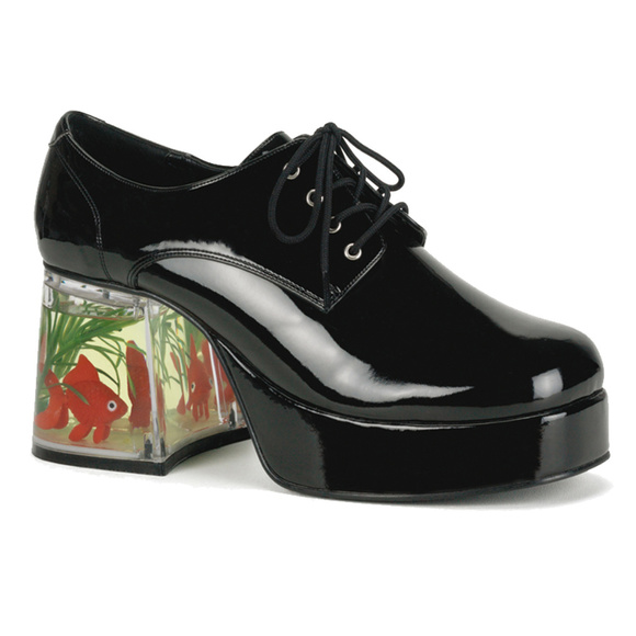 Mens Disco Pimp Costume Fish Heel Oxford Shoes